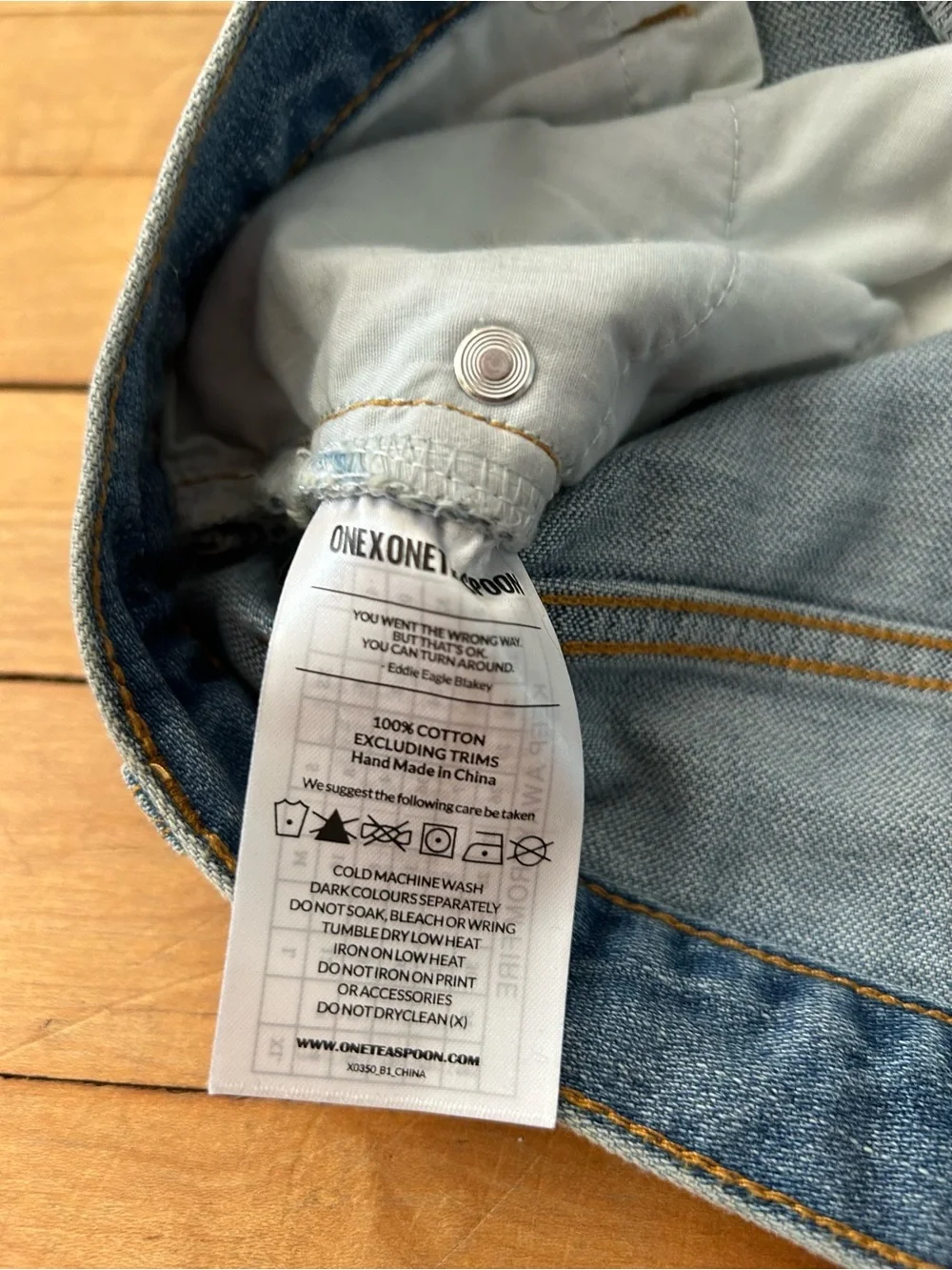 One Teaspoon Bandits Blue Distressed Denim Jean Shorts